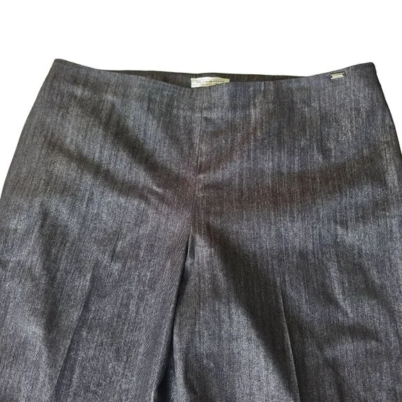 St. John Sport Women's Cropped Denim Side Zip Jean's Pants Black Denim size 12 - Picture 4 of 14